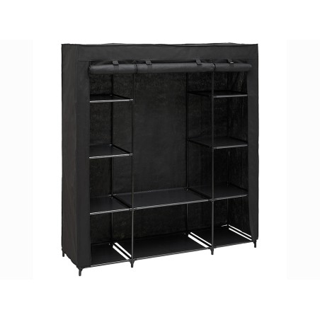 Armario De Tela Dressy Doble+Estantes Negro