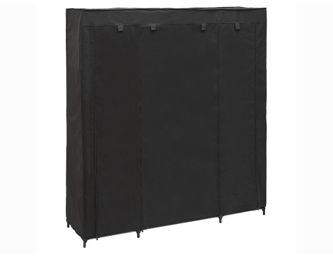 Armario De Tela Dressy Doble+Estantes Negro