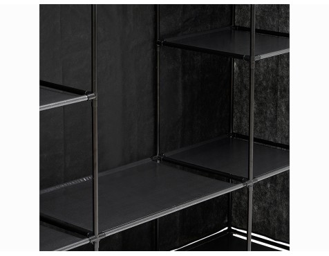 Armario De Tela Dressy Doble+Estantes Negro