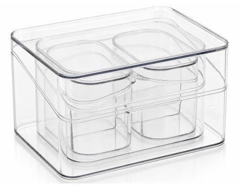 Juego 4 Organizadores Baño Transparentes