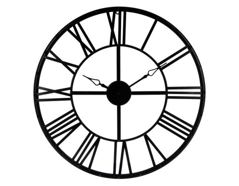 Reloj De Pared Industrial Metál Negro