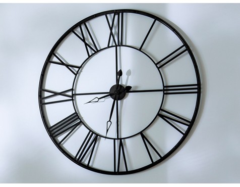 Reloj De Pared Industrial Metál Negro