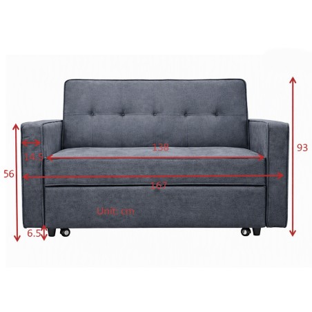Sofá Cama Con Brazos Izan Gris