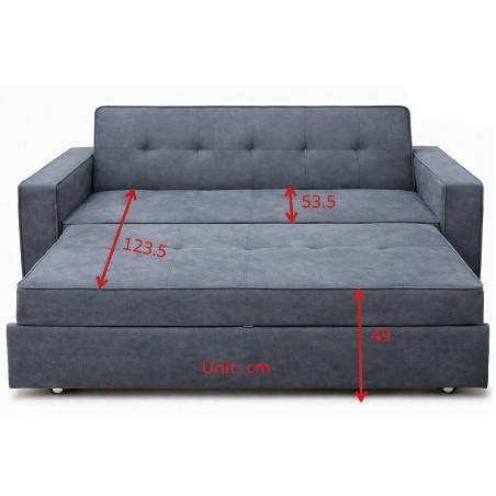 Sofá Cama Con Brazos Izan Gris
