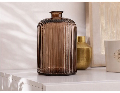 Gerro Cristal Reciclado Luz Marrón