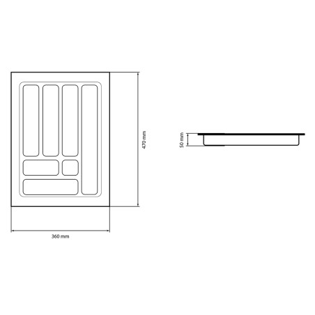 Cubertero Cajón De Cocina Gris
