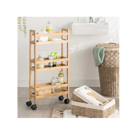 Carrito De Cocina Estrecho Bambú