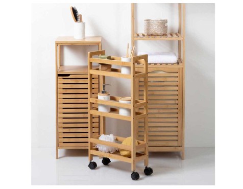 Carrito De Cocina Estrecho Bambú