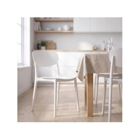 Cadira Cuina Apilable Plàstic Blanc