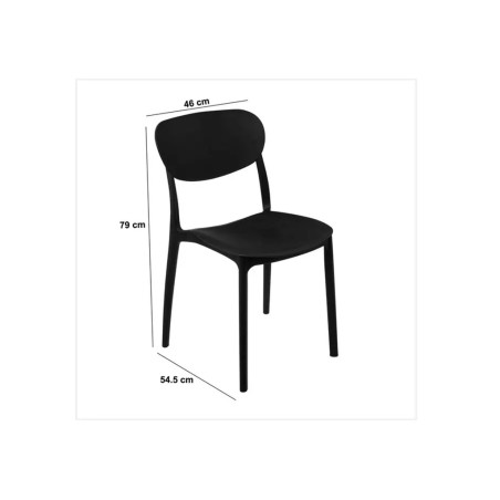 Silla Cocina Apilable Plástico Negro