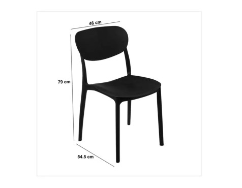 Silla Cocina Apilable Plástico Negro