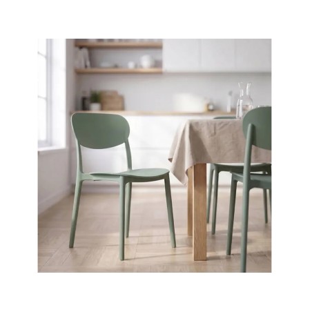 Silla Cocina Apilable Plástico Verde