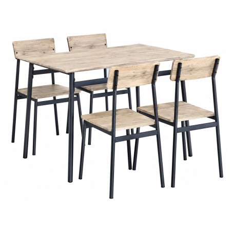 Conjunt Cuina Taula+4 Cadires Negre/Natural
