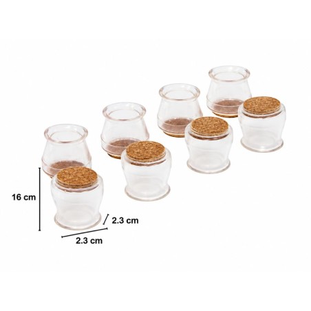 Set 8 Protectores Para Sillas Transparente
