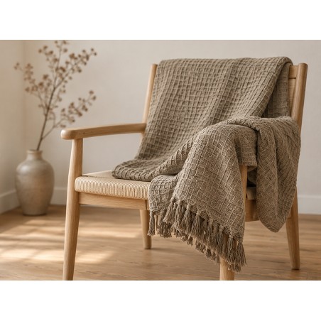 Plaid De Algodón Blossom Beige