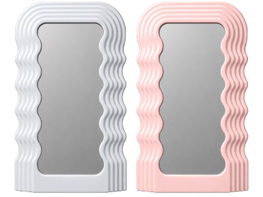 ESPEJO WAVE BLANCO/ROSA