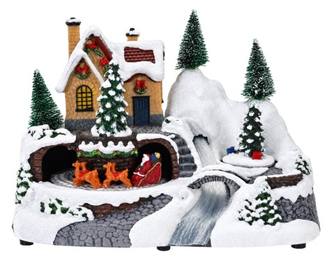 Pueblo Navideño Con Movimiento