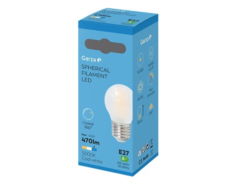 Bombilla Led Opal Filamentos Esférica Luz Fría