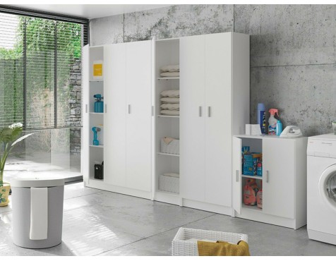 Armari Alt Auxiliar Prestatges 2 Portes Blanc