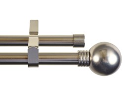Kit Barra Extensible Cortina Esfera Plata