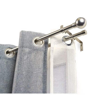 Kit Barra Extensible Cortina Esfera Plata