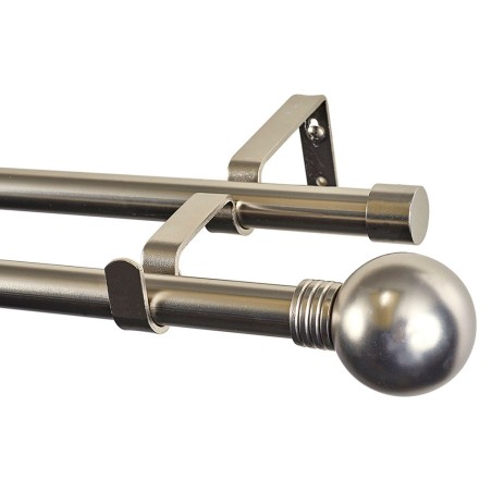 Kit Barra Extensible Cortina Esfera Plata