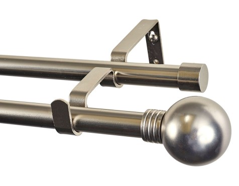 Kit Barra Extensible Cortina Esfera Plata