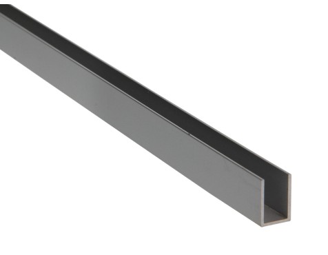 Perfil U Aluminio Anodizado Plata