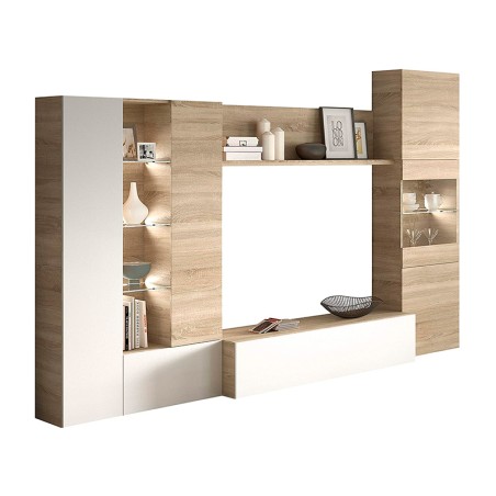 Mueble Salón Essential Roble Canadian Blanco