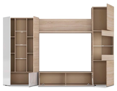 Mueble Salón Essential Roble Canadian Blanco