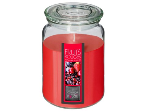 Espelma Pot De Vidre Fruits Vermells