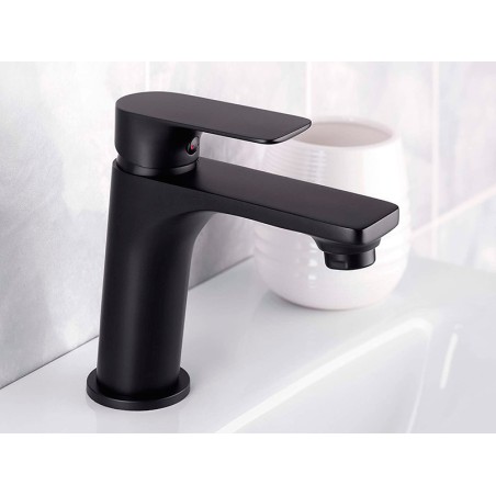 Aixeta Lavabo Monocomandament Noir Round Negre