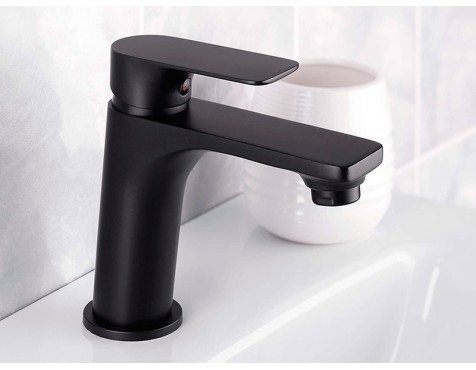 Aixeta Lavabo Monocomandament Noir Round Negre