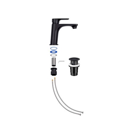Aixeta Lavabo Monocomandament Noir Round Negre