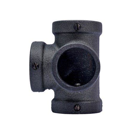 Conector Angular 4 Tubos Gris Plomo Ferro System