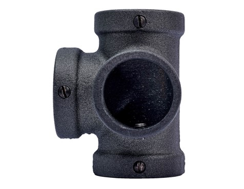 Conector Angular 4 Tubos Gris Plomo Ferro System