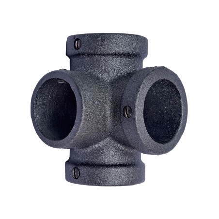 Conector Angular 4 Tubos Gris Plomo Ferro System