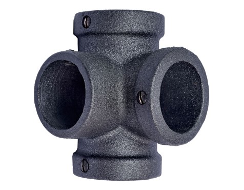 Conector Angular 4 Tubos Gris Plomo Ferro System