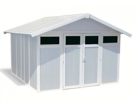 Caseta De Jardín En Resina Utility Gris Azul