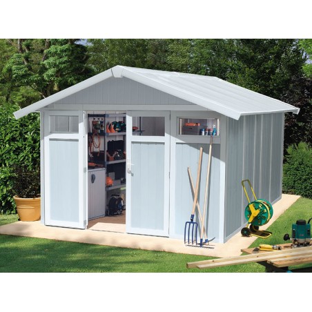 Caseta De Jardín En Resina Utility Gris Azul