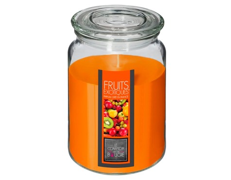 Vela Bote De Vidrio Frutos Exóticos