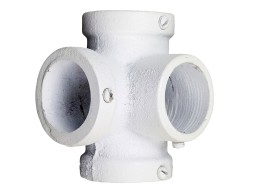 Conector Angular 4 Tubos Blanco Ferro System