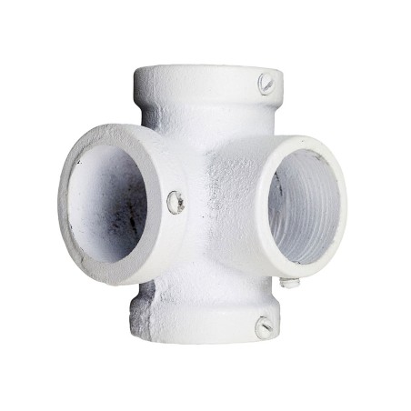 Conector Angular 4 Tubos Blanco Ferro System