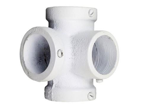Conector Angular 4 Tubos Blanco Ferro System