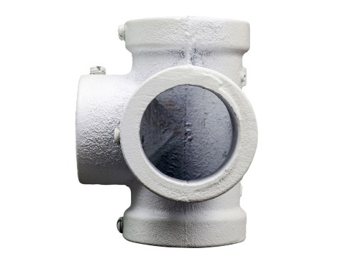 Conector Angular 4 Tubos Blanco Ferro System