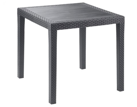 Mesa Jardín Cuadrada King Resina Antracita