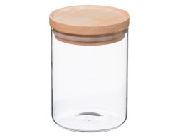 Bote De Cristal Hermético Con Tapa De Madera