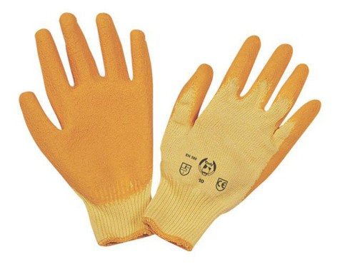 Guantes De Trabajo Poliéster-Algodón-Látex Talla 9