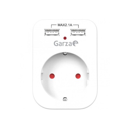 Adaptador Garza 1 Toma + 2 Usb 2,1a