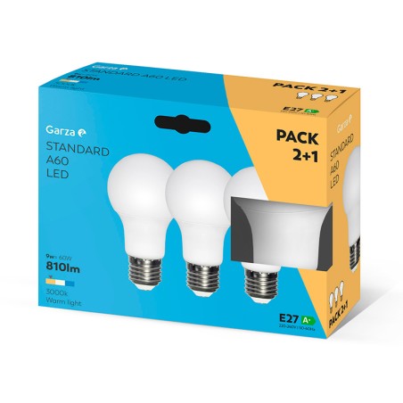 Bombilla Led Estándar 2+1 Garza Luz Cálida